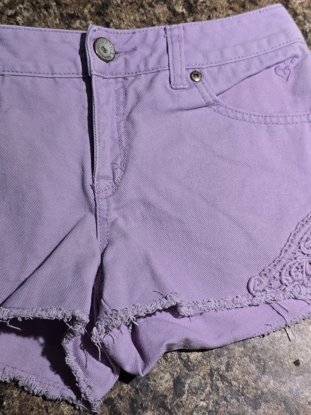Justice Lilac Denim Cutoff Shorts Girls Size 10 Plus
